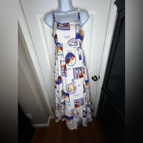 NWT Paper Heart Anthropologie X Small White Coastal La Dolce Vita Maxi Dress  XS